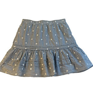 MADEWELL Skirt Mini Skirt Size Medium Pull-On Ruffle Tiered Lined Elastic waist
